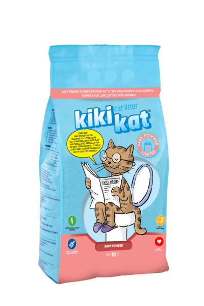 KiKiKat Kattegrus m/babypudder, 5 L